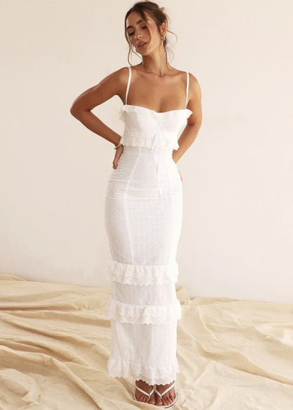 Isabelle White Occasionwear Long Dress