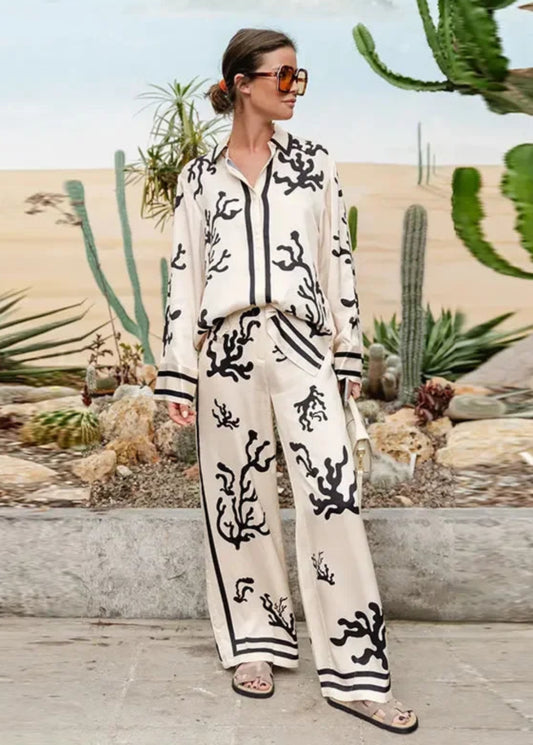 Long Sleeve Fashion Print Suit