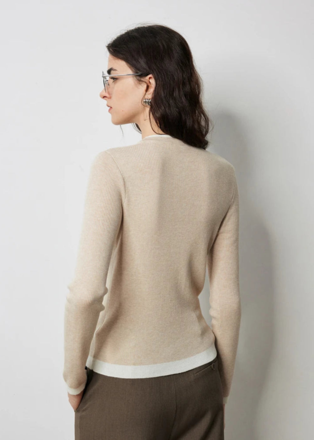 Mira Fake Two-Piece Slim Sweater