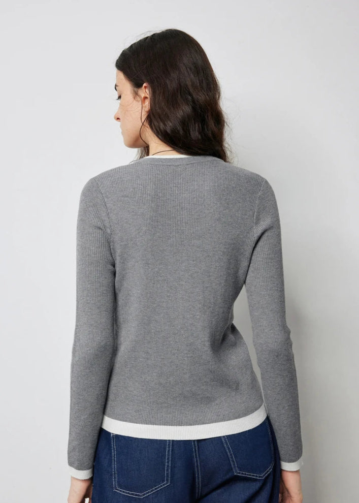 Mira Fake Two-Piece Slim Sweater