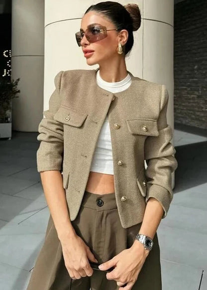 Cropped Button Jacket