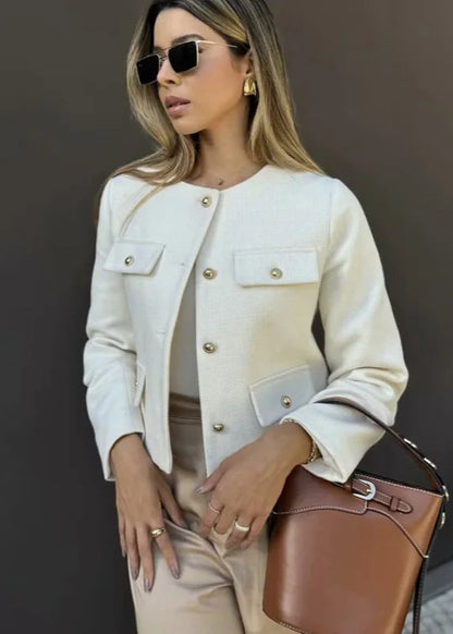 Cropped Button Jacket