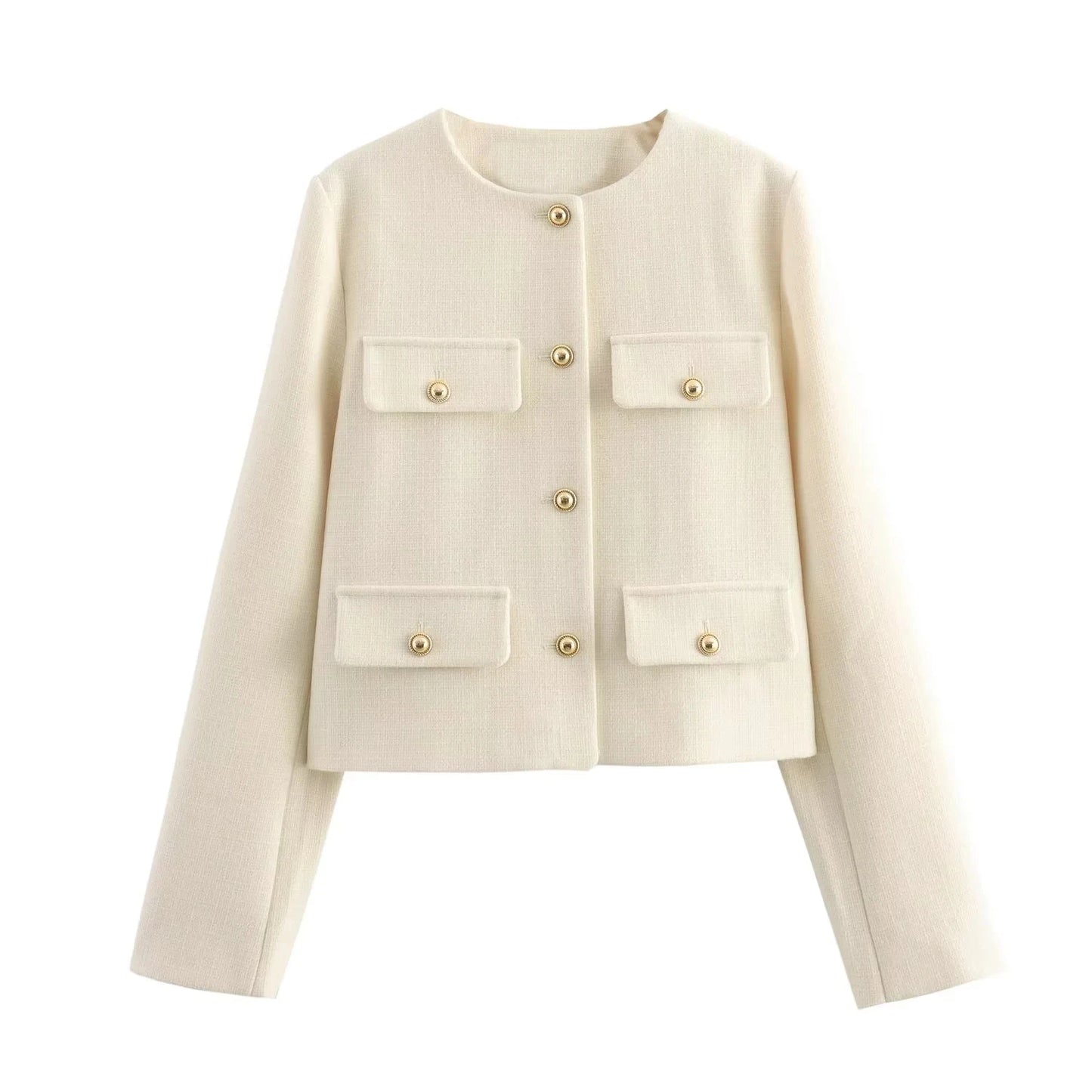 Cropped Button Jacket